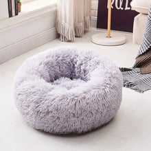Load image into Gallery viewer, Removable Donut Long Plush Pet Dog Bed Kennel Round Bed Winter Warm Sleeping Lounger House Soft for Medium Large Dogs Washable