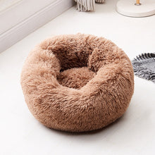 Load image into Gallery viewer, Removable Donut Long Plush Pet Dog Bed Kennel Round Bed Winter Warm Sleeping Lounger House Soft for Medium Large Dogs Washable