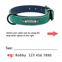 Load image into Gallery viewer, Custom Halsbanden Leer Gepersonaliseerde Pet Hond Tag Leiband Lead Voor Small Medium Grote Honden Pitbull Bulldog Pugs Beagle