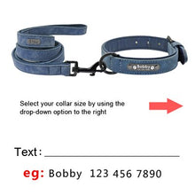 Load image into Gallery viewer, Custom Halsbanden Leer Gepersonaliseerde Pet Hond Tag Leiband Lead Voor Small Medium Grote Honden Pitbull Bulldog Pugs Beagle