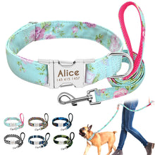 Load image into Gallery viewer, Dog Collar Custom Nylon Puppy Cat Dog Tag Collar Leash Personalized Pet Nameplate ID Collars Adjustable For Medium Large Dogs
