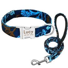 Load image into Gallery viewer, Dog Collar Custom Nylon Puppy Cat Dog Tag Collar Leash Personalized Pet Nameplate ID Collars Adjustable For Medium Large Dogs
