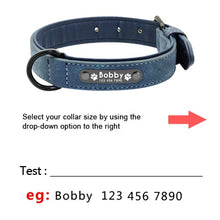 Load image into Gallery viewer, Custom Halsbanden Leer Gepersonaliseerde Pet Hond Tag Leiband Lead Voor Small Medium Grote Honden Pitbull Bulldog Pugs Beagle
