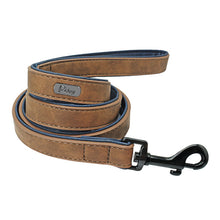 Load image into Gallery viewer, Custom Halsbanden Leer Gepersonaliseerde Pet Hond Tag Leiband Lead Voor Small Medium Grote Honden Pitbull Bulldog Pugs Beagle
