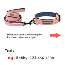 Load image into Gallery viewer, Custom Halsbanden Leer Gepersonaliseerde Pet Hond Tag Leiband Lead Voor Small Medium Grote Honden Pitbull Bulldog Pugs Beagle

