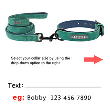 Load image into Gallery viewer, Custom Halsbanden Leer Gepersonaliseerde Pet Hond Tag Leiband Lead Voor Small Medium Grote Honden Pitbull Bulldog Pugs Beagle
