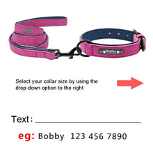 Load image into Gallery viewer, Custom Halsbanden Leer Gepersonaliseerde Pet Hond Tag Leiband Lead Voor Small Medium Grote Honden Pitbull Bulldog Pugs Beagle
